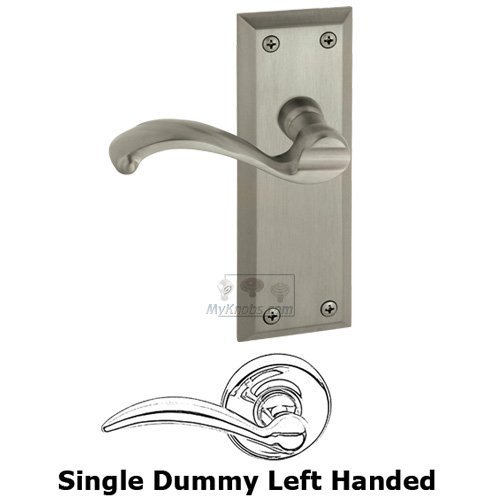 Single Dummy Fifth Avenue Plate with Portofino Left Handed Lever in Satin Nickel
