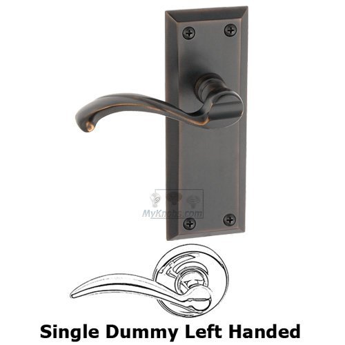 Single Dummy Fifth Avenue Plate with Portofino Left Handed Lever in Timeless Bronze