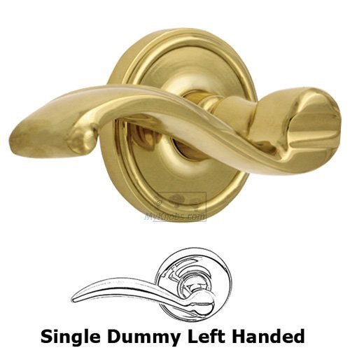 Single Dummy Georgetown Rosette with Portofino Left Handed Lever in Polished Brass