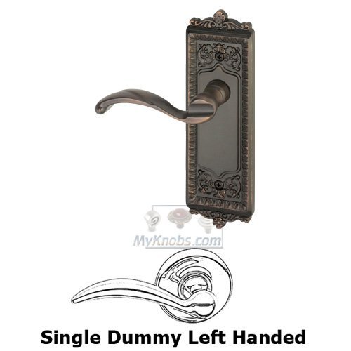Single Dummy Windsor Plate with Left Handed Portofino Door Lever in Timeless Bronze