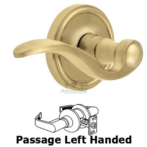 Passage Georgetown Rosette with Bellagio Left Handed Lever in Lifetime Brass