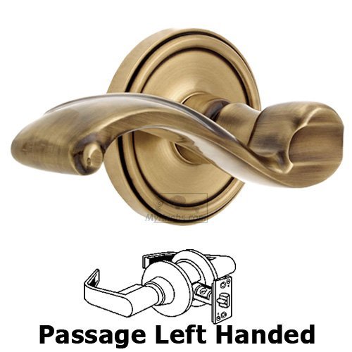 Passage Georgetown Rosette with Portofino Left Handed Lever in Vintage Brass