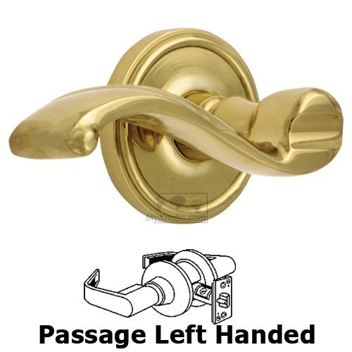 Passage Georgetown Rosette with Portofino Left Handed Lever in Lifetime Brass
