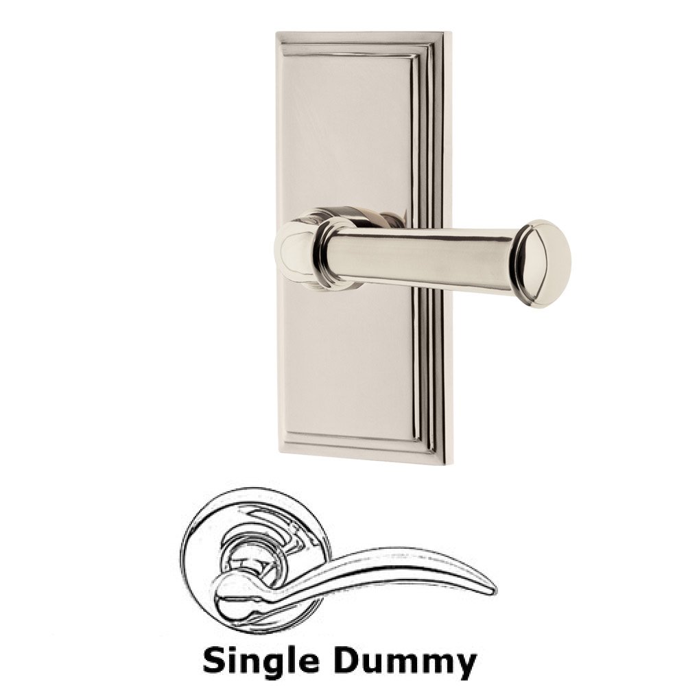 Single Dummy Carre Plate with Georgetown Lever in Polished Nickel
