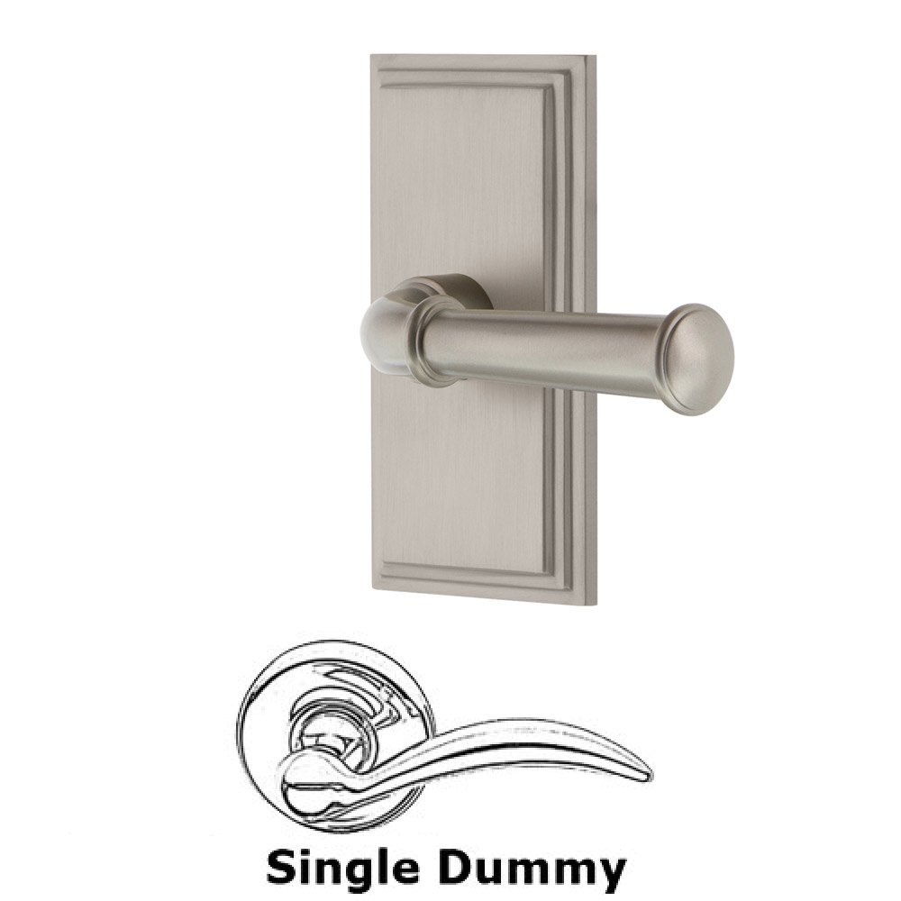 Single Dummy Carre Plate with Georgetown Lever in Satin Nickel