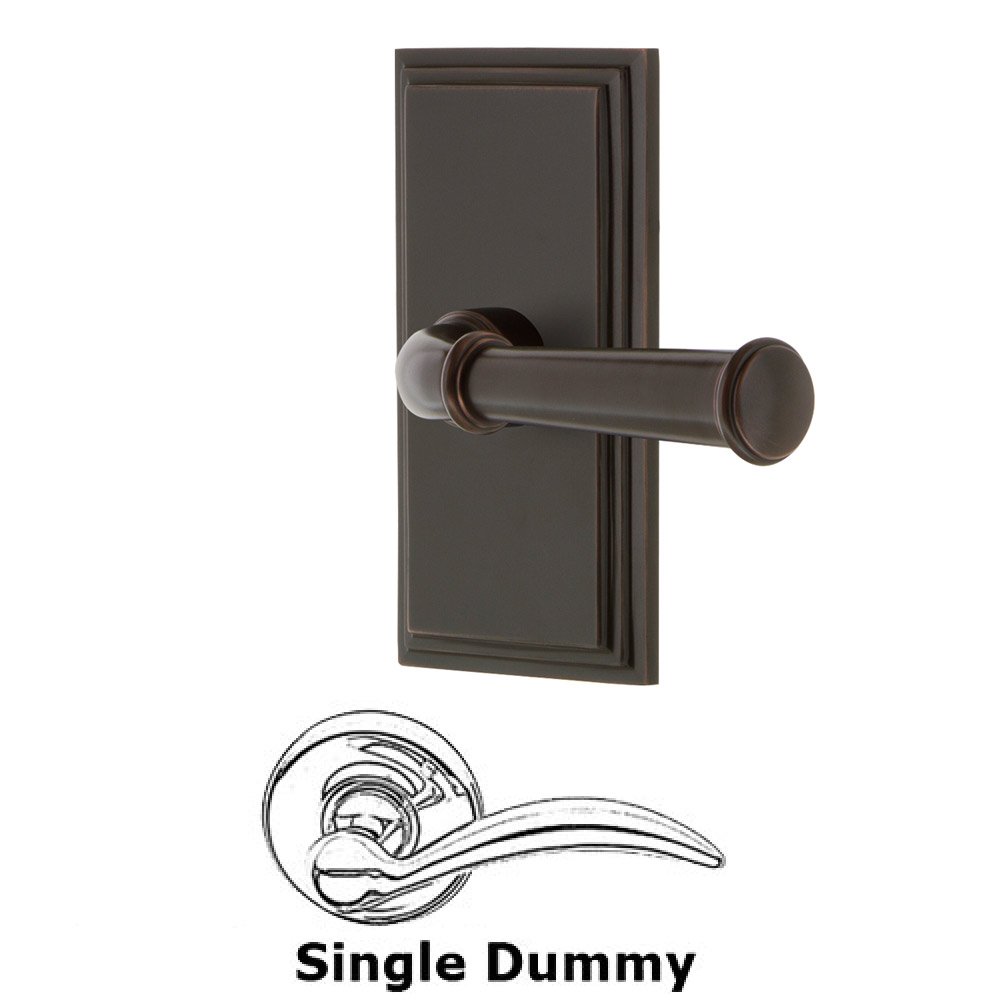 Single Dummy Carre Plate with Georgetown Lever in Timeless Bronze