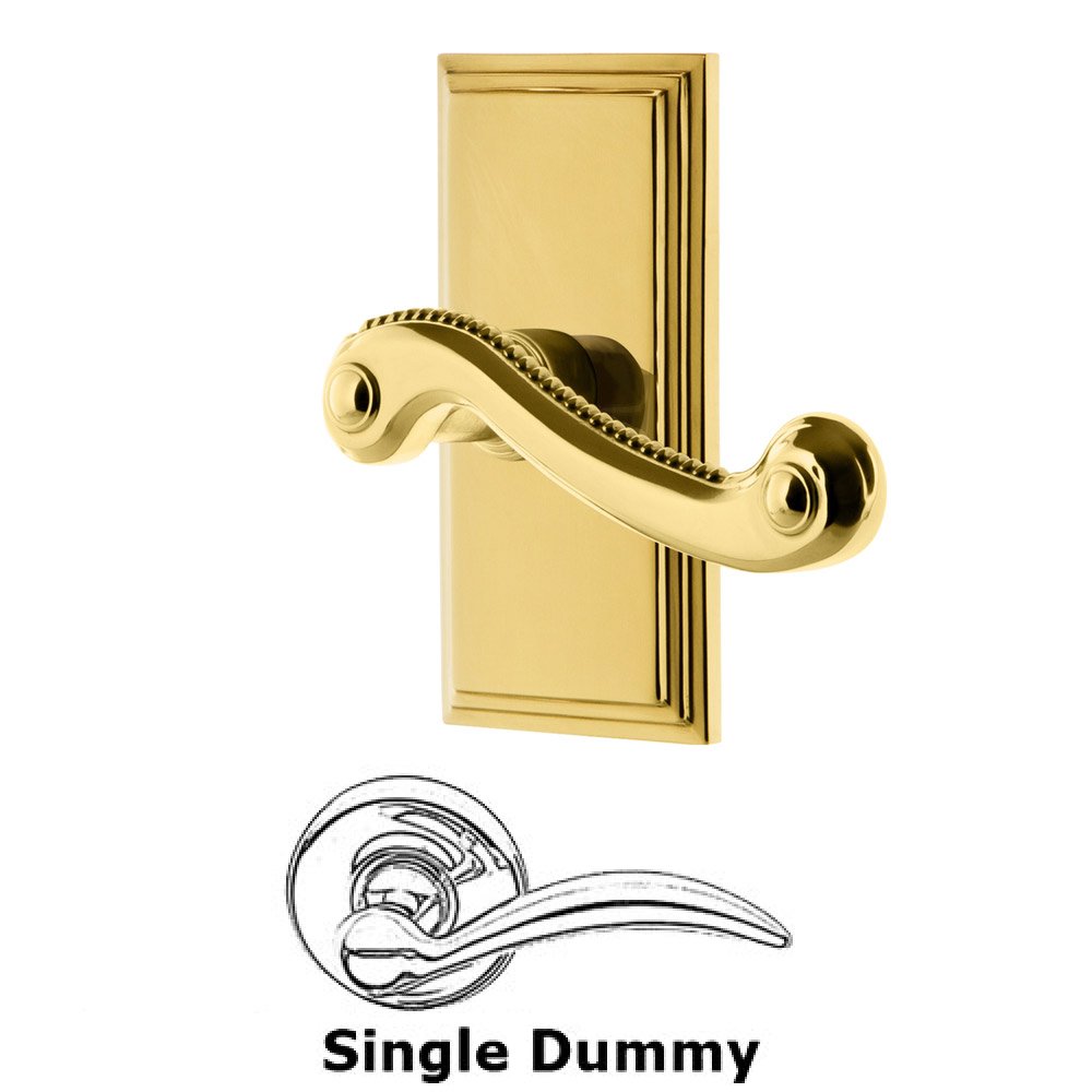 Single Dummy Carre Plate with Newport Left Handed Lever in Lifetime Brass