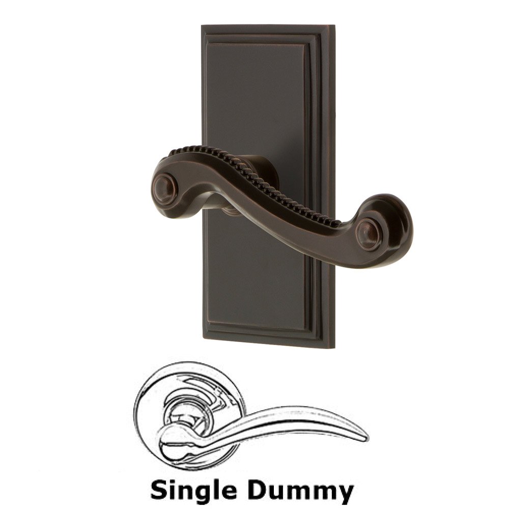 Single Dummy Carre Plate with Newport Left Handed Lever in Timeless Bronze