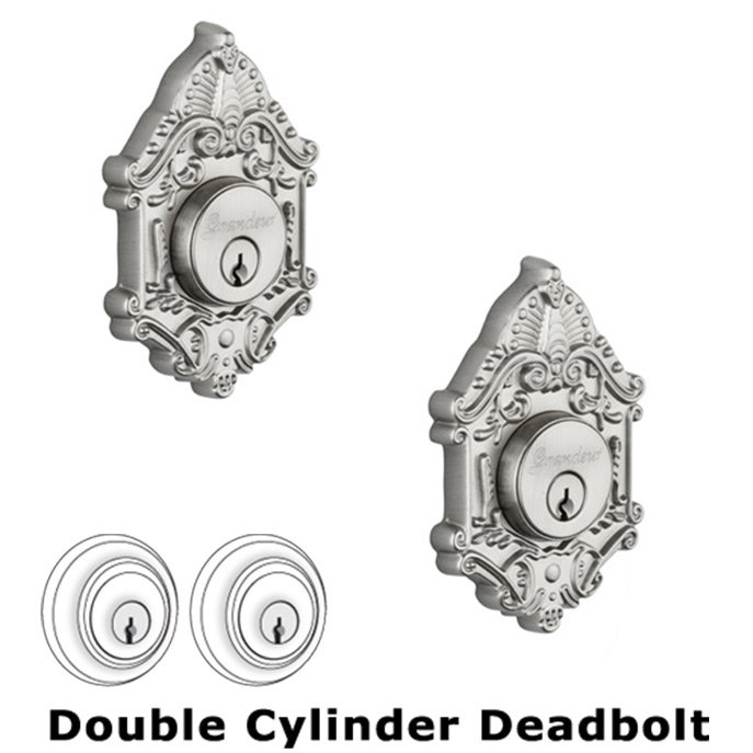Double Deadlock - Grande Victorian Deadbolt in Satin Nickel