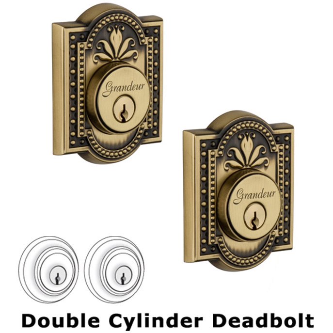 Double Deadlock - Parthenon Deadbolt in Vintage Brass