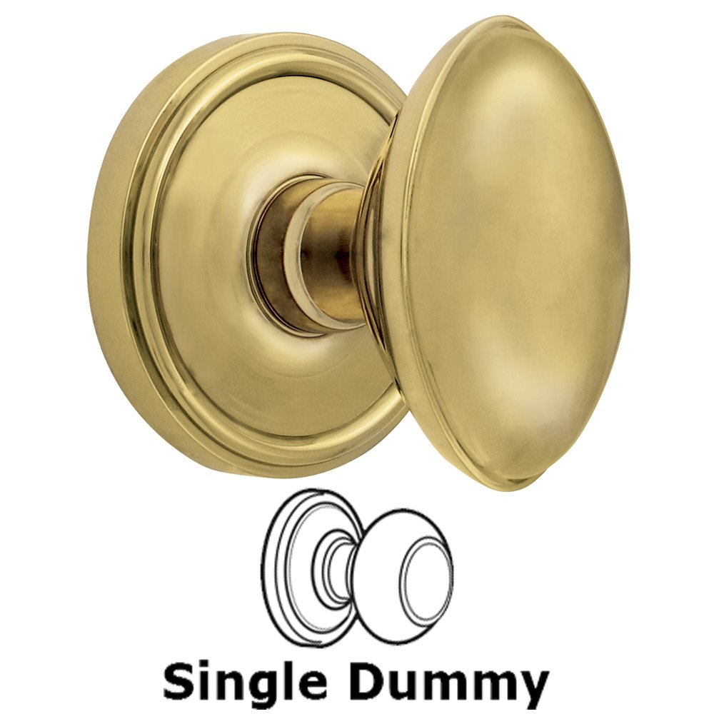 Single Dummy Knob - Georgetown Rosette with Eden Prairie Door Knob in Lifetime Brass