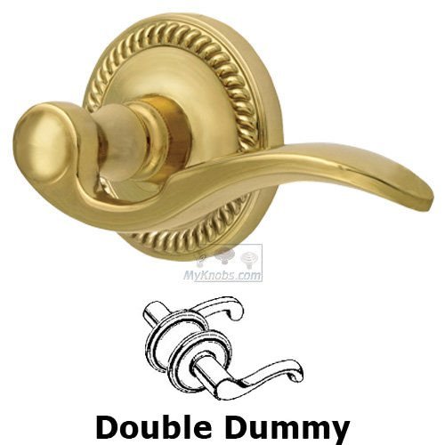 Double Dummy Lever - Newport Rosette with Bellagio Door Lever in Lifetime Brass