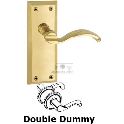 Double Dummy Fifth Avenue Plate with Portofino Right Handed Lever in Lifetime Brass