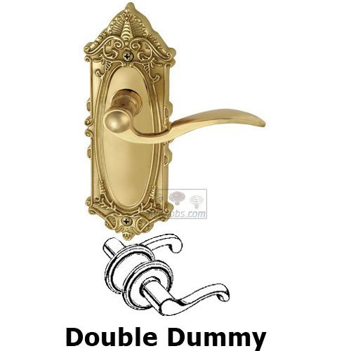 Double Dummy Lever - Grande Victorian Plate with Bellagio Door Lever in Lifetime Brass