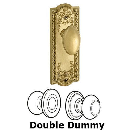 Double Dummy Knob - Parthenon Plate with Eden Prairie Door Knob in Lifetime Brass