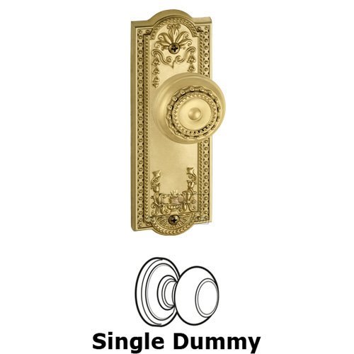 Single Dummy Knob - Parthenon Plate with Parthenon Door Knob in Lifetime Brass