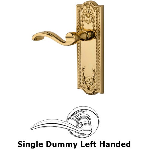 Single Dummy Parthenon Plate with Portofino Left Handed Lever in Lifetime Brass