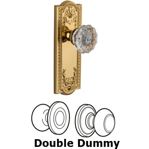 Double Dummy Knob - Parthenon Plate with Versailles Door Knob in Lifetime Brass