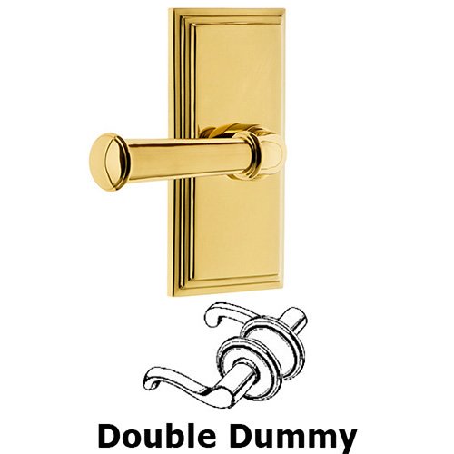 Double Dummy Carre Plate with Georgetown Lever in Polished Brass