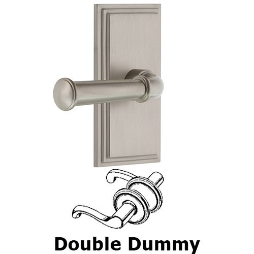 Double Dummy Carre Plate with Georgetown Lever in Satin Nickel