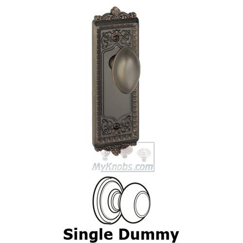 Single Dummy Knob - Windsor Plate with Eden Prairie Door Knob in Timeless Bronze