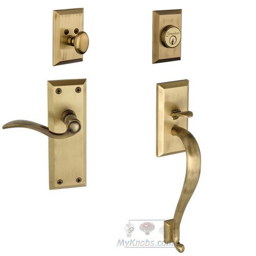 Fifth Avenue with "S" Grip and Bellagio Right Handed Lever in Vintage Brass