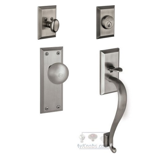 Fifth Avenue with "S" Grip and Fifth Avenue Knob in Antique Pewter