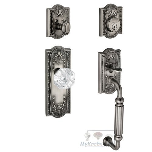 Parthenon with "F" Grip and Chambord Crystal Knob in Antique Pewter