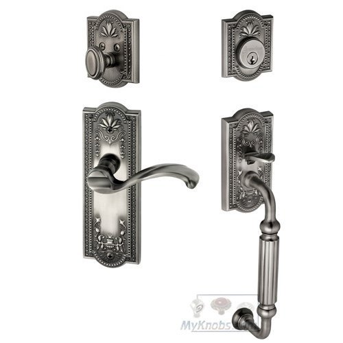 Parthenon with "F" Grip and Portofino Left Handed Lever in Antique Pewter