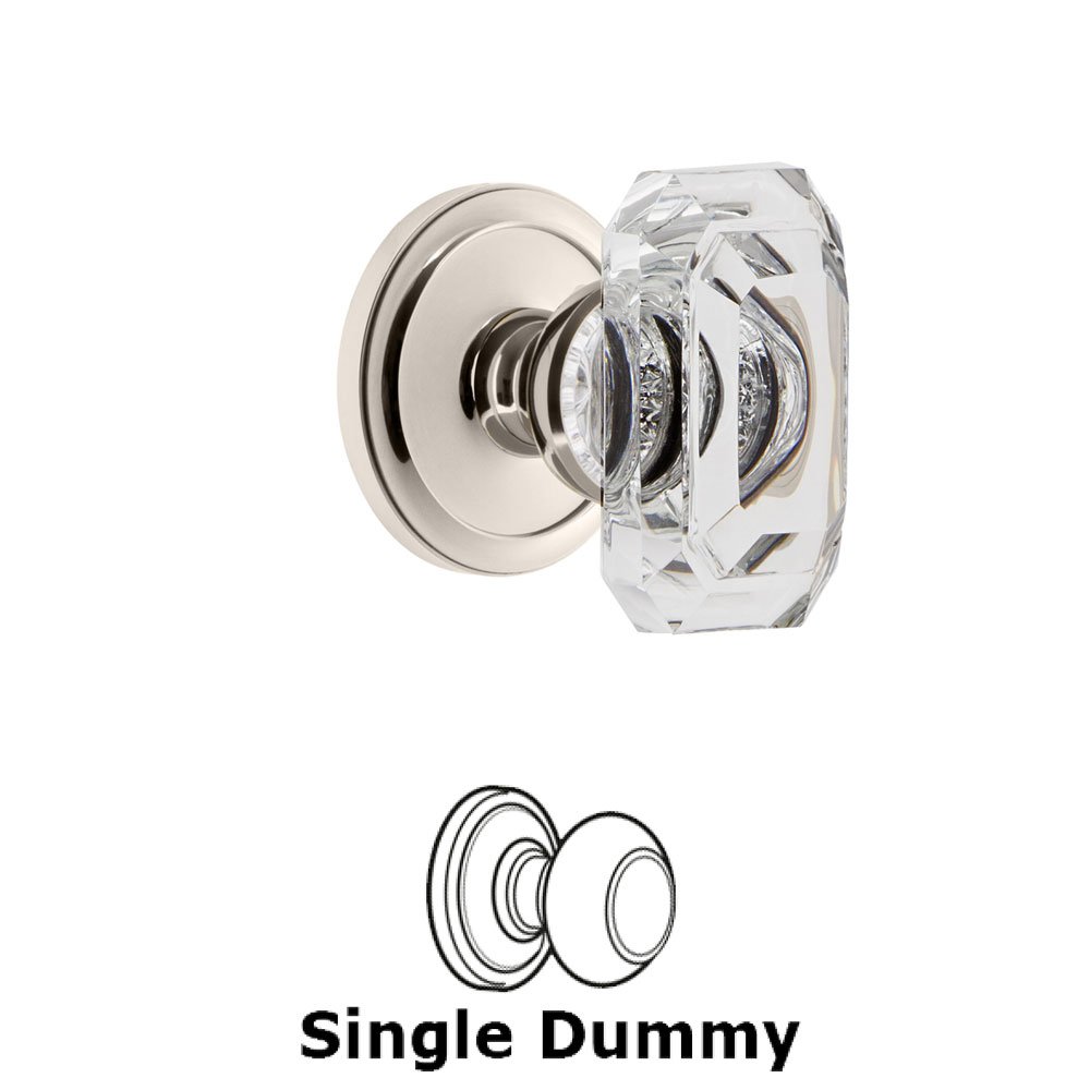 Circulaire - Dummy Knob with Baguette Clear Crystal Knob in Polished Nickel
