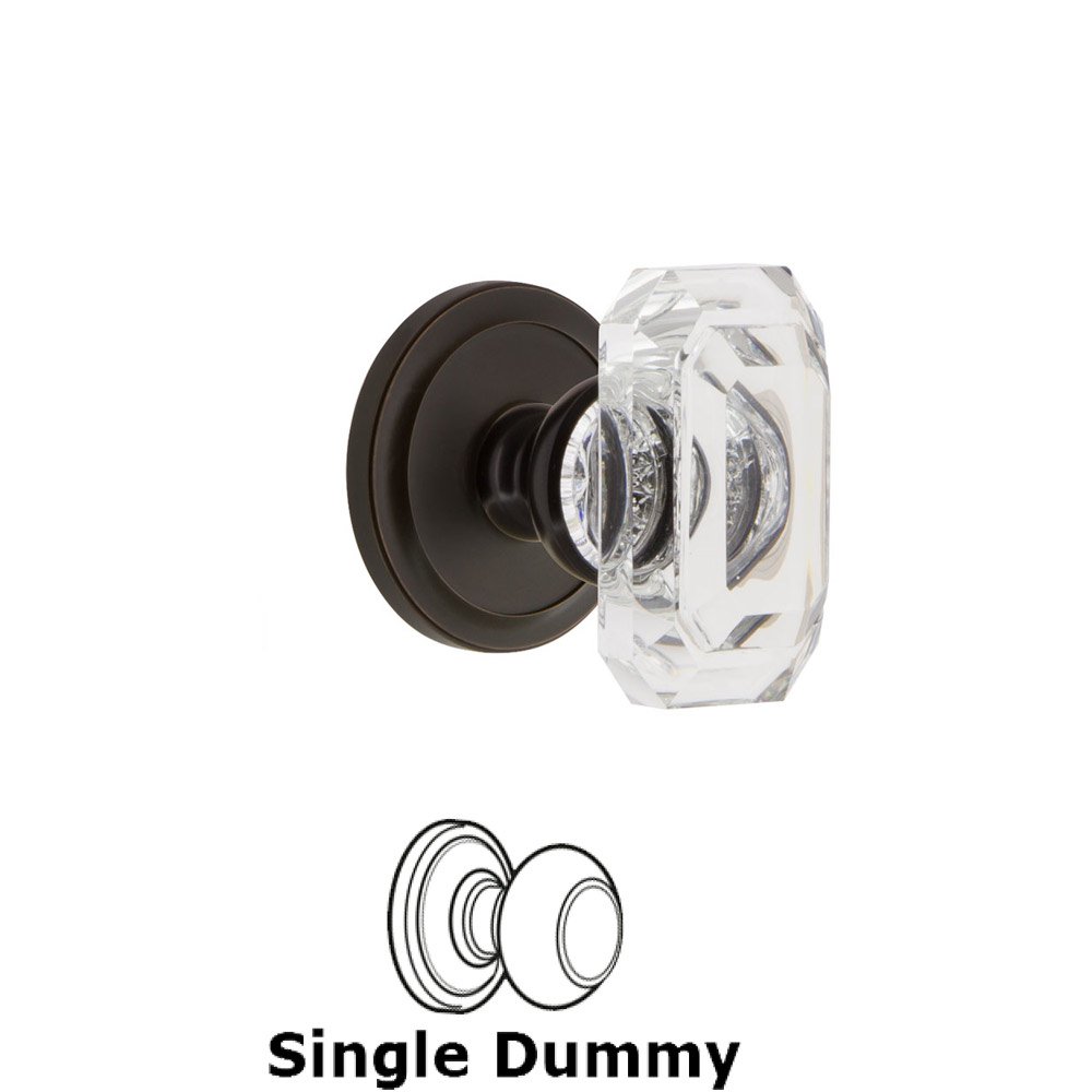 Circulaire - Dummy Knob with Baguette Clear Crystal Knob in Timeless Bronze