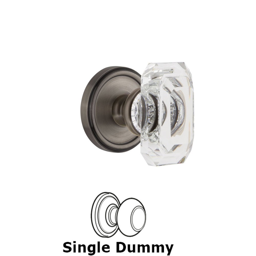 Georgetown - Dummy Knob with Baguette Clear Crystal Knob in Antique Pewter
