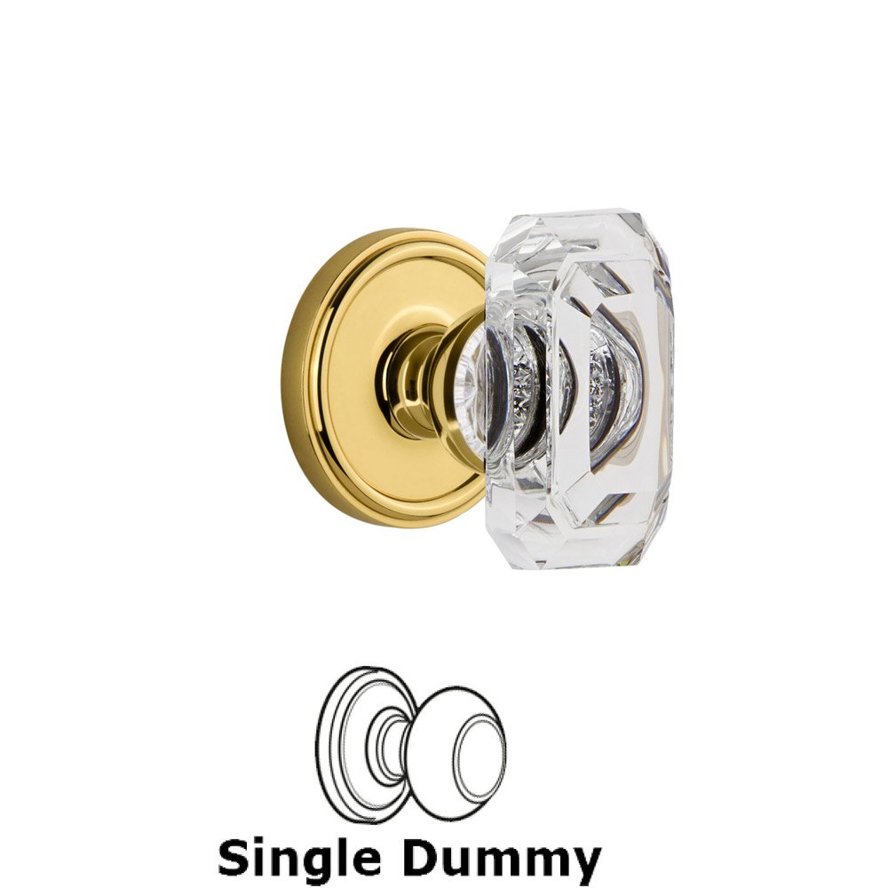 Georgetown - Dummy Knob with Baguette Clear Crystal Knob in Lifetime Brass