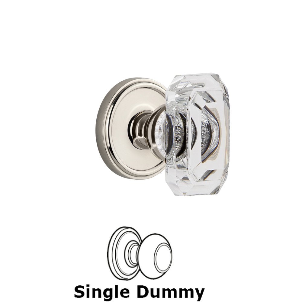 Georgetown - Dummy Knob with Baguette Clear Crystal Knob in Polished Nickel