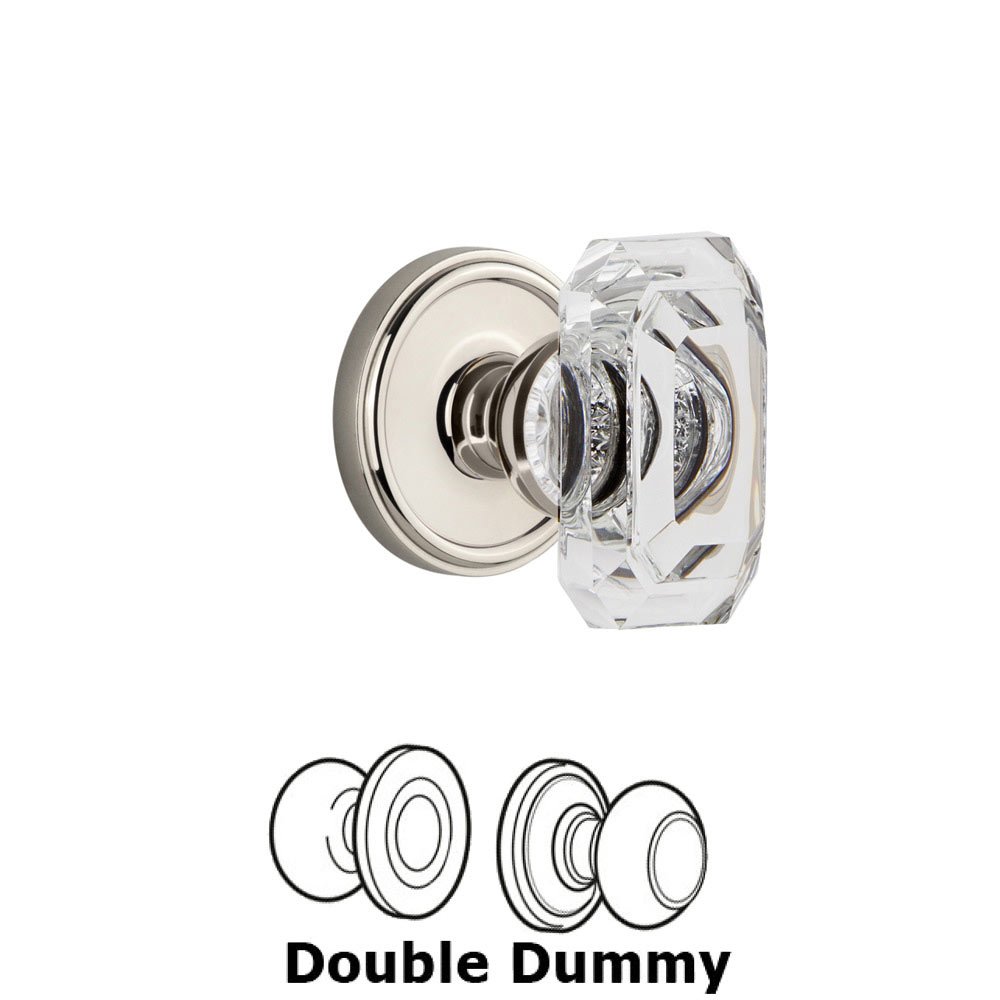 Georgetown - Double Dummy Knob with Baguette Clear Crystal Knob in Polished Nickel