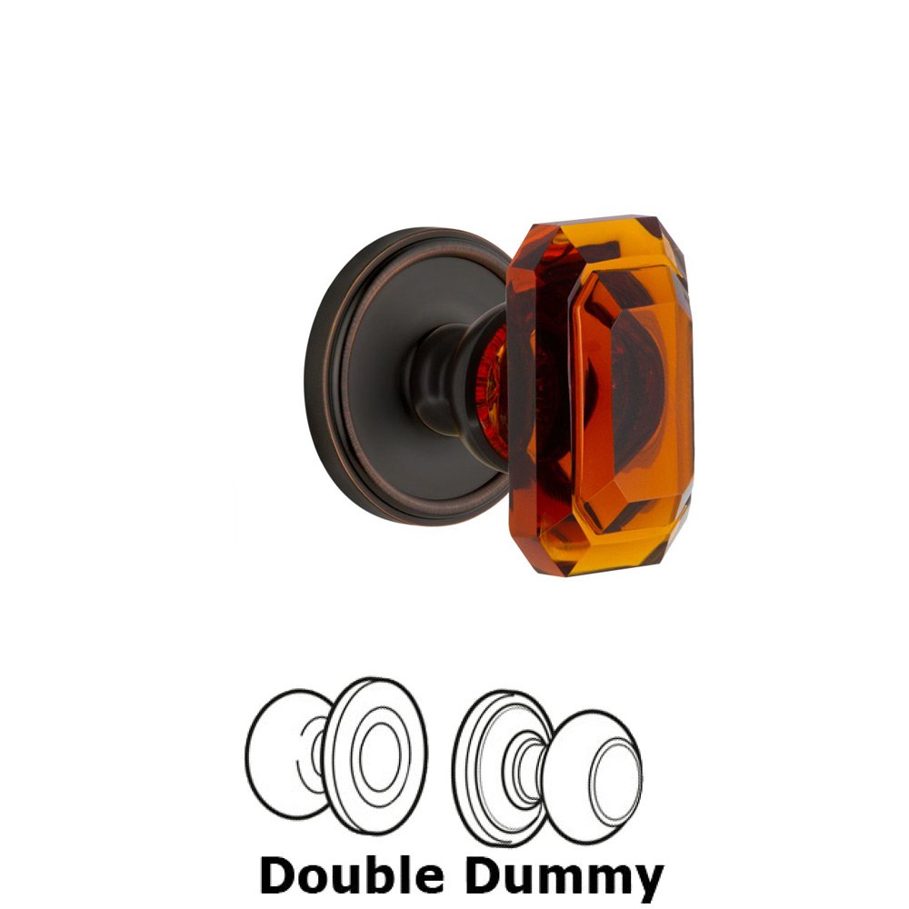 Georgetown - Double Dummy Knob with Baguette Amber Crystal Knob in Timeless Bronze