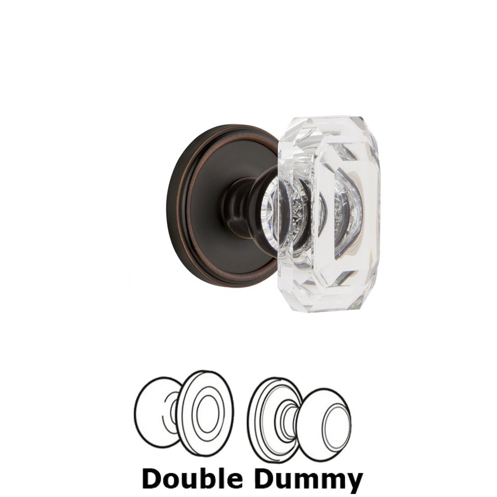Georgetown - Double Dummy Knob with Baguette Clear Crystal Knob in Timeless Bronze