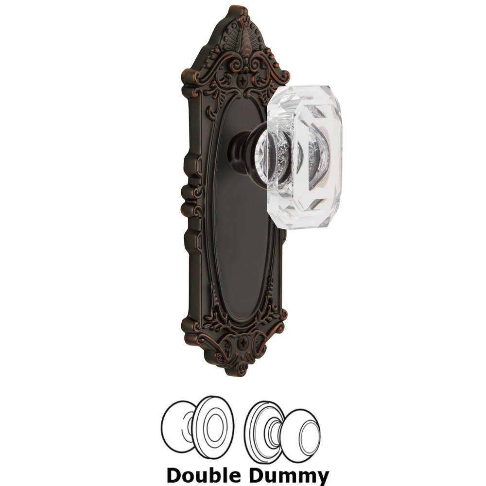 Grande Victorian - Double Dummy Knob with Baguette Clear Crystal Knob in Timeless Bronze
