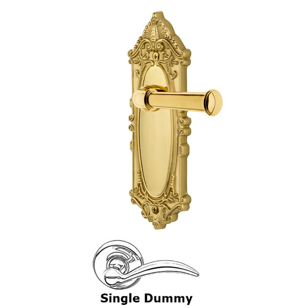Grandeur Grande Victorian Plate Dummy with Georgetown Lever in Polished Brass