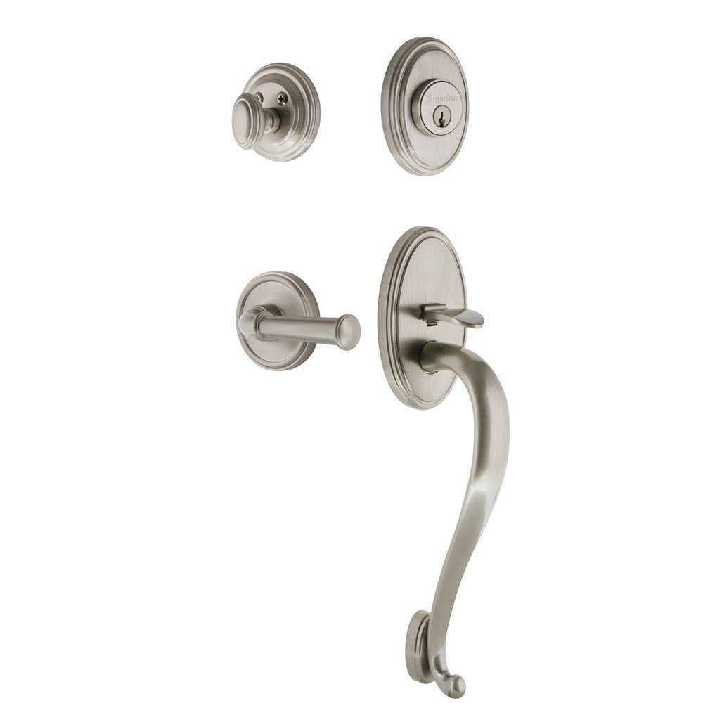 Georgetown Rosette "S" Grip Entry Set With Georgetown Lever in Satin Nickel