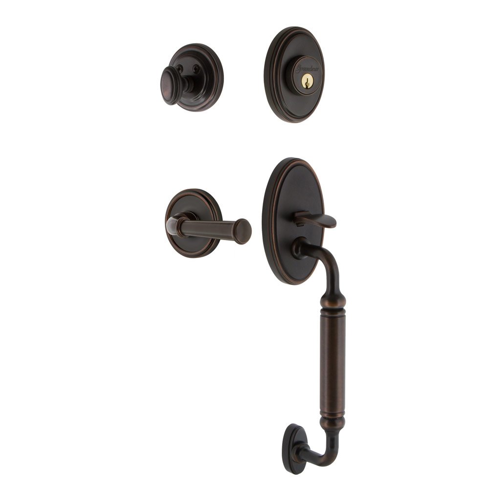 Georgetown Rosette "C" Grip Entry Set With Georgetown Lever in Timeless Bronze