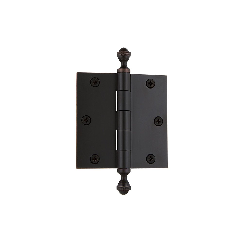 3 1/2" Acorn Tip Residential Hinge with Square Corners in Timeless Bronze