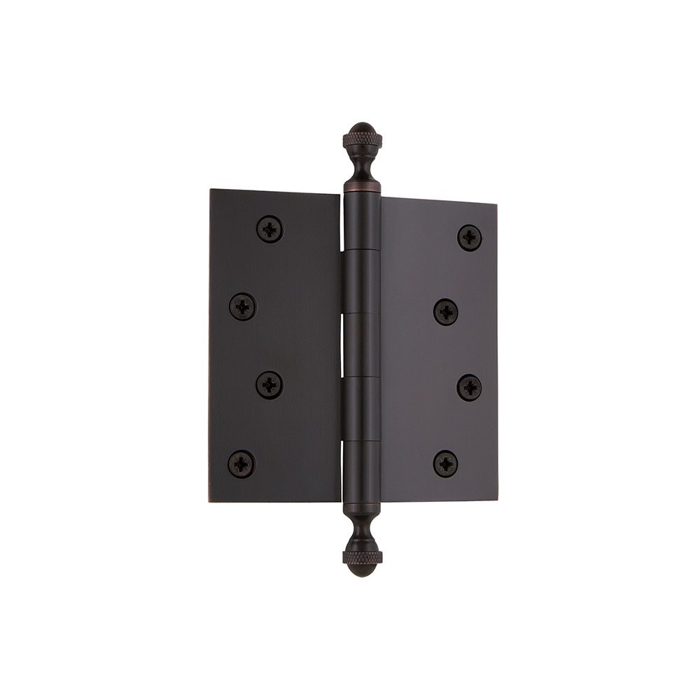 4" Acorn Tip Residential Hinge with Square Corners in Timeless Bronze