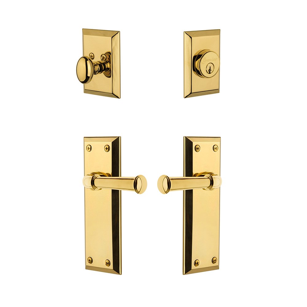 Fifth Avenue Plate With Georgetown Lever & Matching Deadbolt In Lifetime Brass