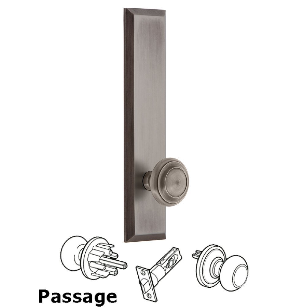 Passage Fifth Avenue Tall with Circulaire Knob in Antique Pewter