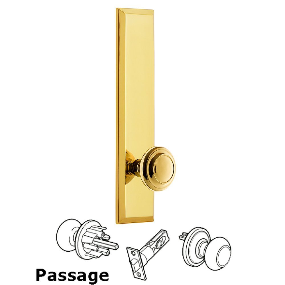 Passage Fifth Avenue Tall with Circulaire Knob in Lifetime Brass