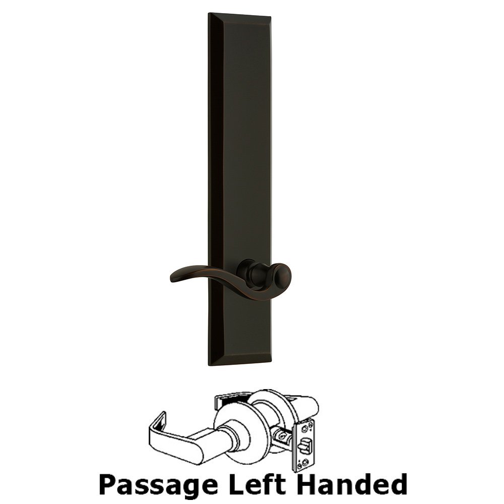 Passage Fifth Avenue Tall with Bellagio Left Handed Lever in Timeless Bronze