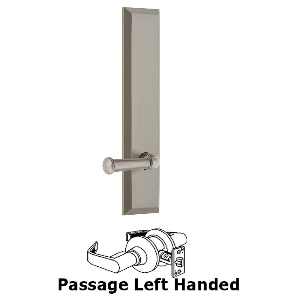 Passage Fifth Avenue Tall with Georgetown Left Handed Lever in Satin Nickel
