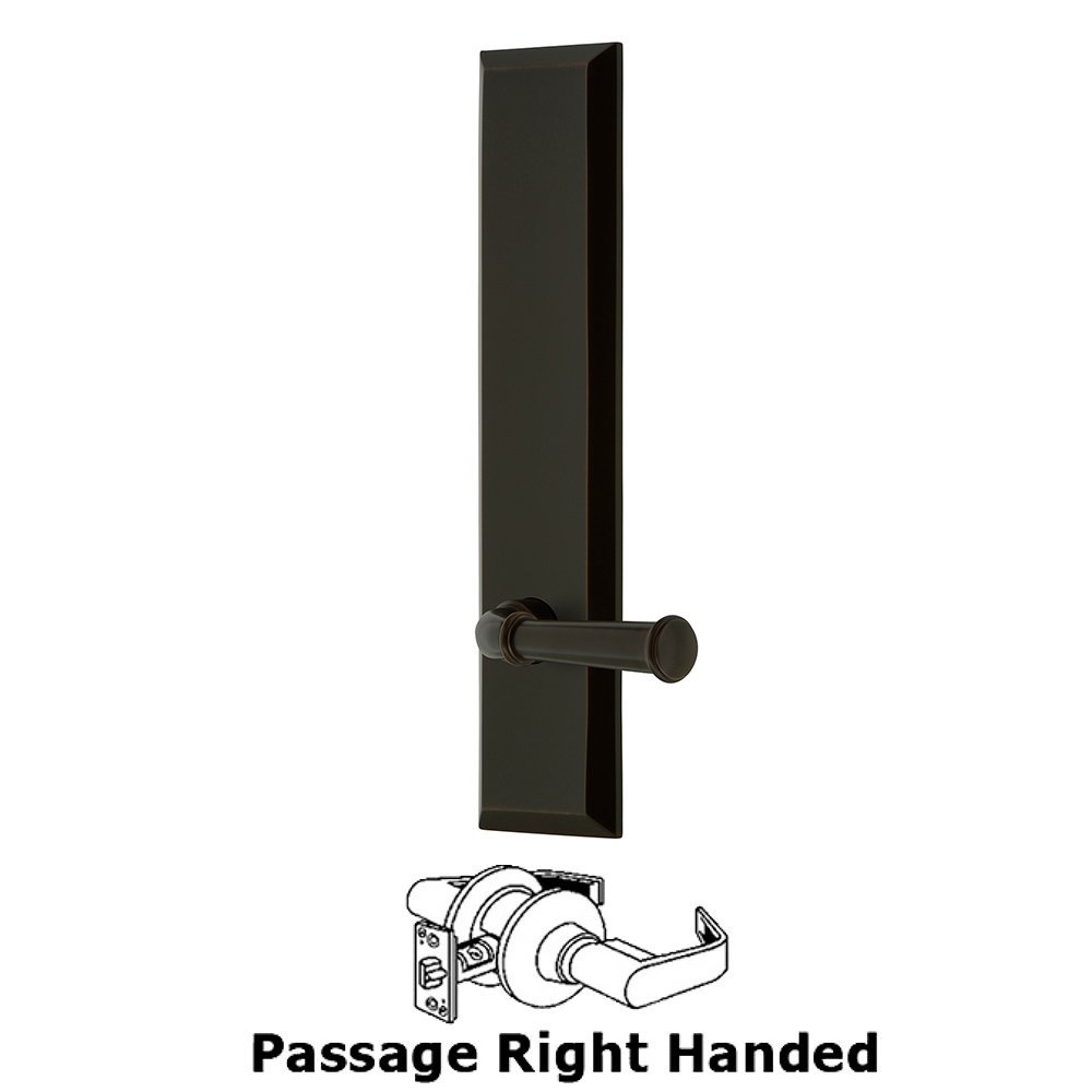Passage Fifth Avenue Tall with Georgetown Right Handed Lever in Timeless Bronze