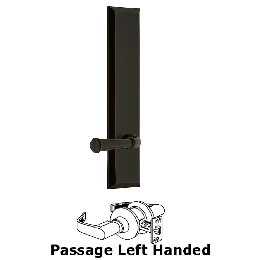 Passage Fifth Avenue Tall with Georgetown Left Handed Lever in Timeless Bronze